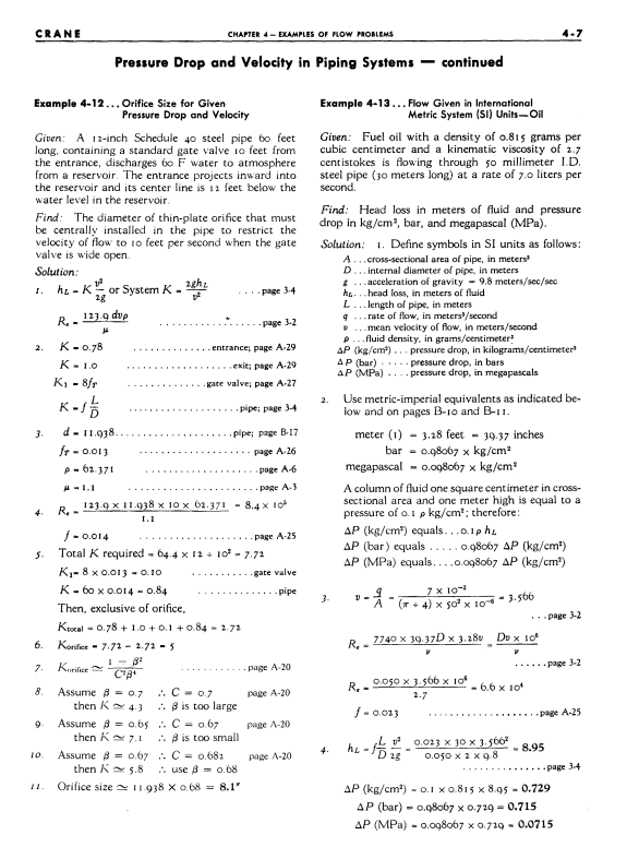 Page 4-7 of Flow of Fluids Through Valves, Fittings, and Pipe by Crane.